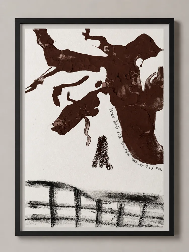 Detailaufnahme eines abstrakten Werkes aus der Reihe "Ort, die bleiben", Mixed Media auf Papier von Kate Schön
