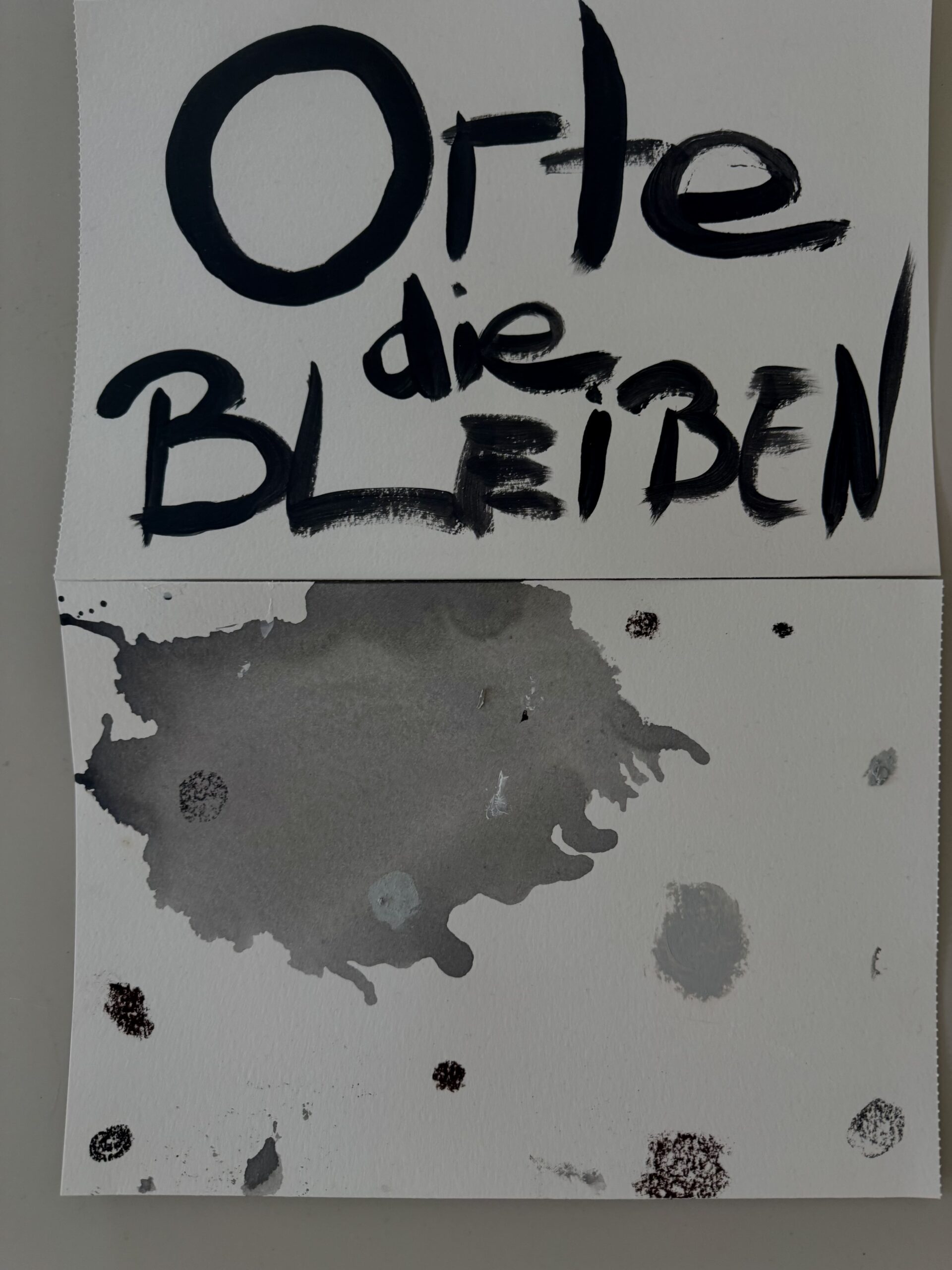 Schriftzug in schwarz Orte die bleiben